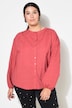 Bluse, oversize, struktureret kvalitet, lange ballonærmer