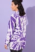 Skjortebluse, kasseform, batikprint, lange ærmer