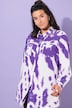 Skjortebluse, kasseform, batikprint, lange ærmer