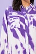 Skjortebluse, kasseform, batikprint, lange ærmer
