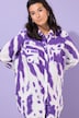 Skjortebluse, kasseform, batikprint, lange ærmer