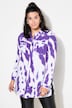 Skjortebluse, kasseform, batikprint, lange ærmer