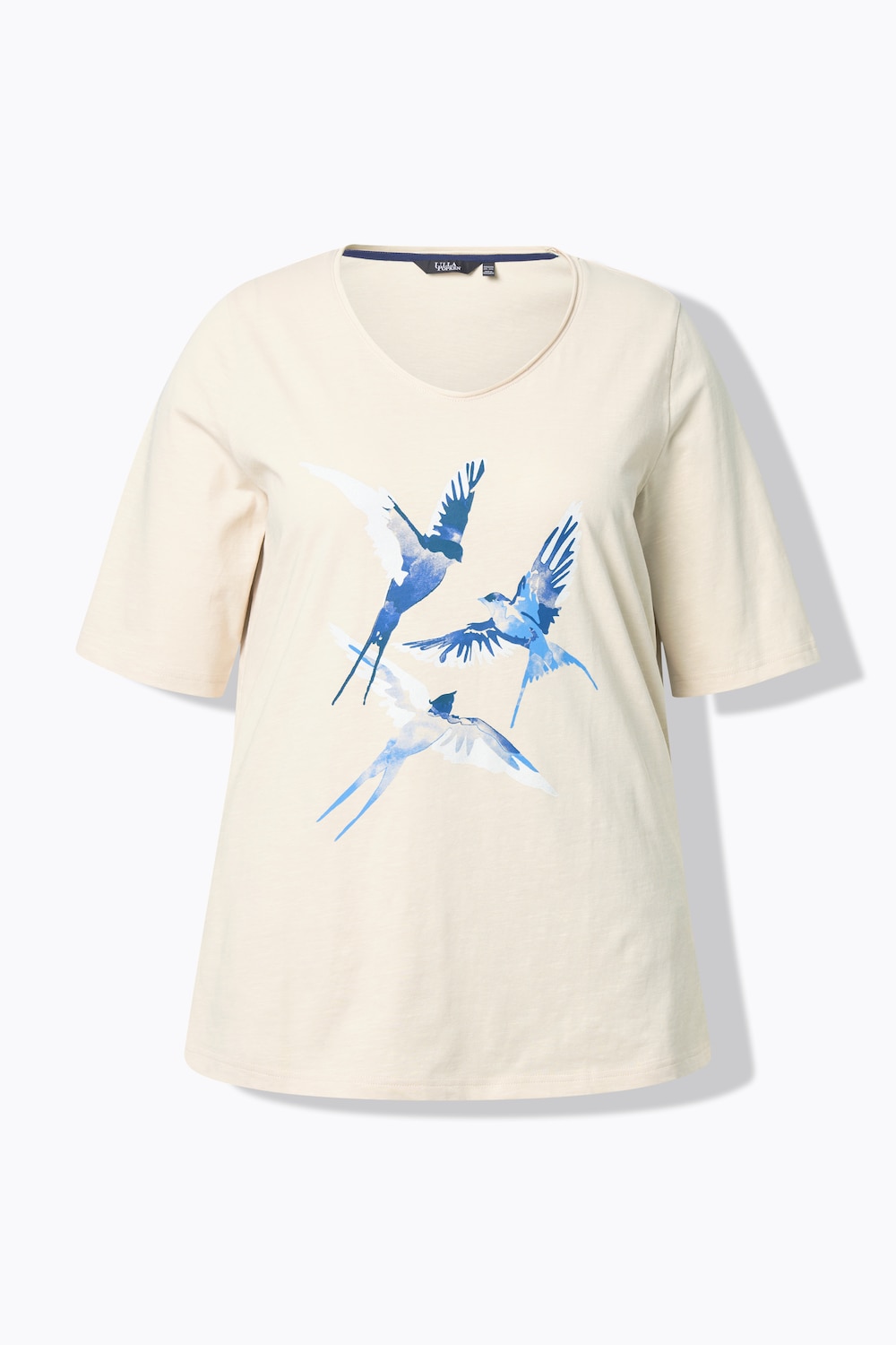 Stora storlekar T-shirt, Dam, beige, storlek: 46/48, Bomull, Ulla Popken