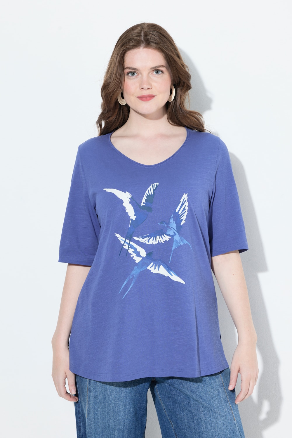 Große Größen T-Shirt, Damen, blau, Größe: 58/60, Baumwolle, Ulla Popken