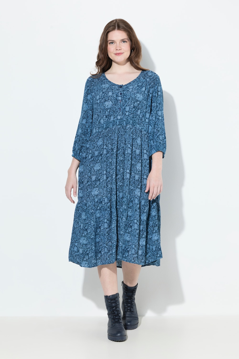 Thumbnail - Große Größen Kleid, Damen, blau, Größe: 42/44, Viskose, Ulla Popken