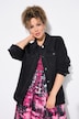 Chaqueta vaquera, forro de borreguito, corte boxy, cuello de camisa