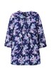 Tunika, květy, kulatý výstřih, plisování, 3/4 rukávy