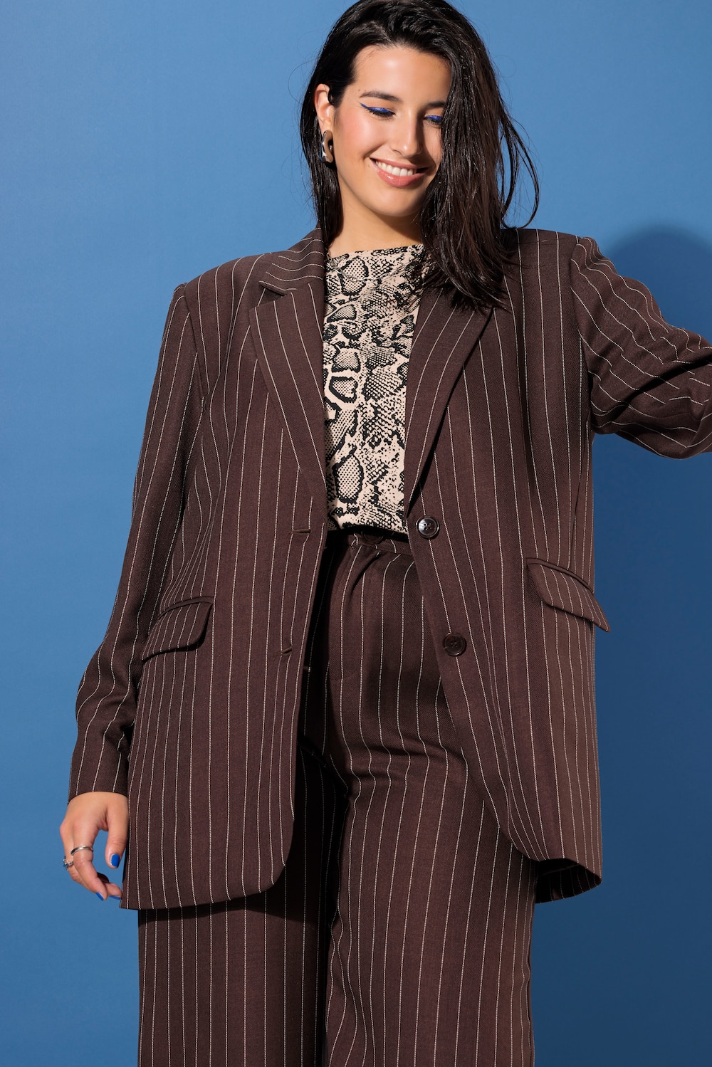 Große Größen Blazer, Damen, braun, Größe: 54/56, Polyester, Studio Untold