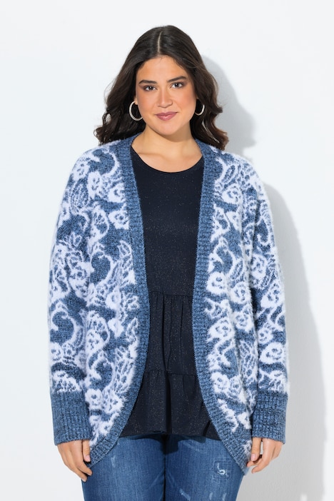 Strickjacke, Eggshape, ohne Verschluss, Fledermaus-Langarm