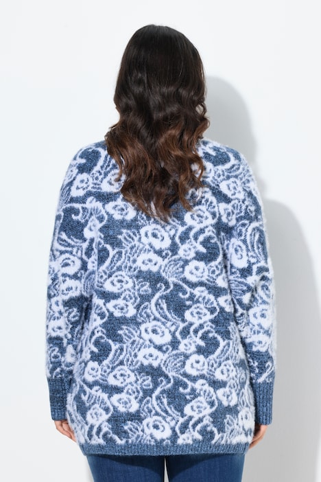Strickjacke, Eggshape, ohne Verschluss, Fledermaus-Langarm