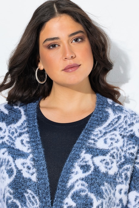 Strickjacke, Eggshape, ohne Verschluss, Fledermaus-Langarm