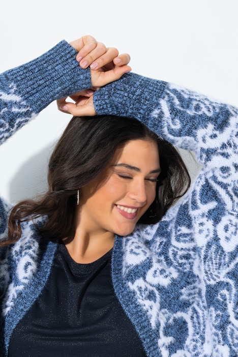 Strickjacke, Eggshape, ohne Verschluss, Fledermaus-Langarm