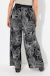 Broek, bloemen, wijde pijpen, elastische tailleband