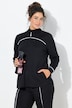 Sweatjacke, Rippeinsätze, Stehkragen, Langarm