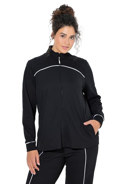 Mikina, žebrované vsadky, rolák, dlouhé rukávy