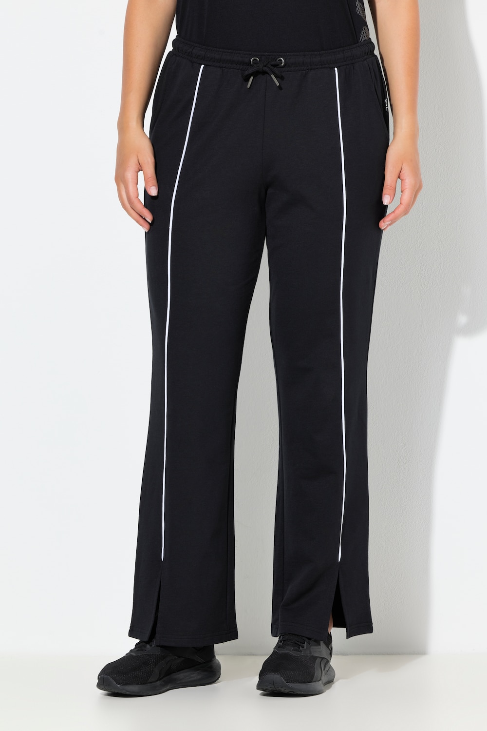 Große Größen Jogginghose, Damen, schwarz, Größe: 62/64, Baumwolle/Polyester, Ulla Popken