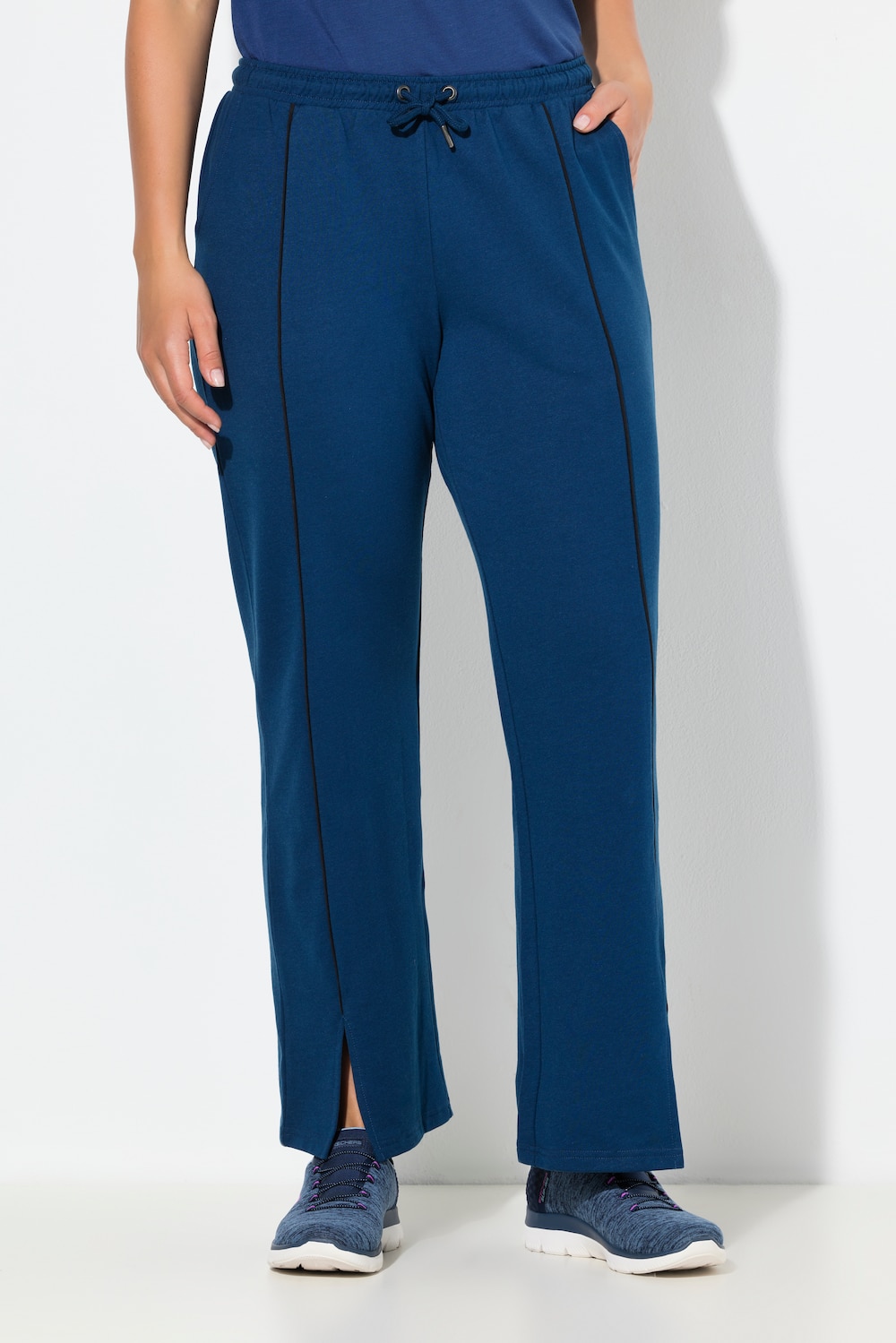 Große Größen Jogginghose, Damen, blau, Größe: 50/52, Baumwolle/Polyester, Ulla Popken