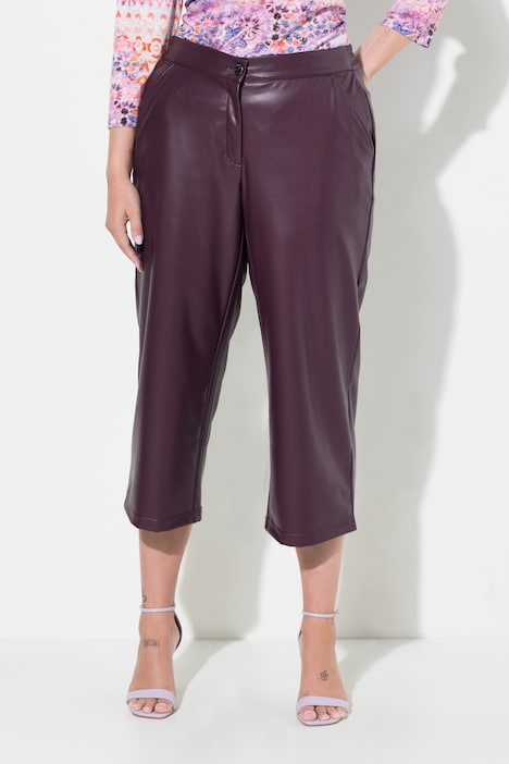 Culotte, wijde pijp, leerlook