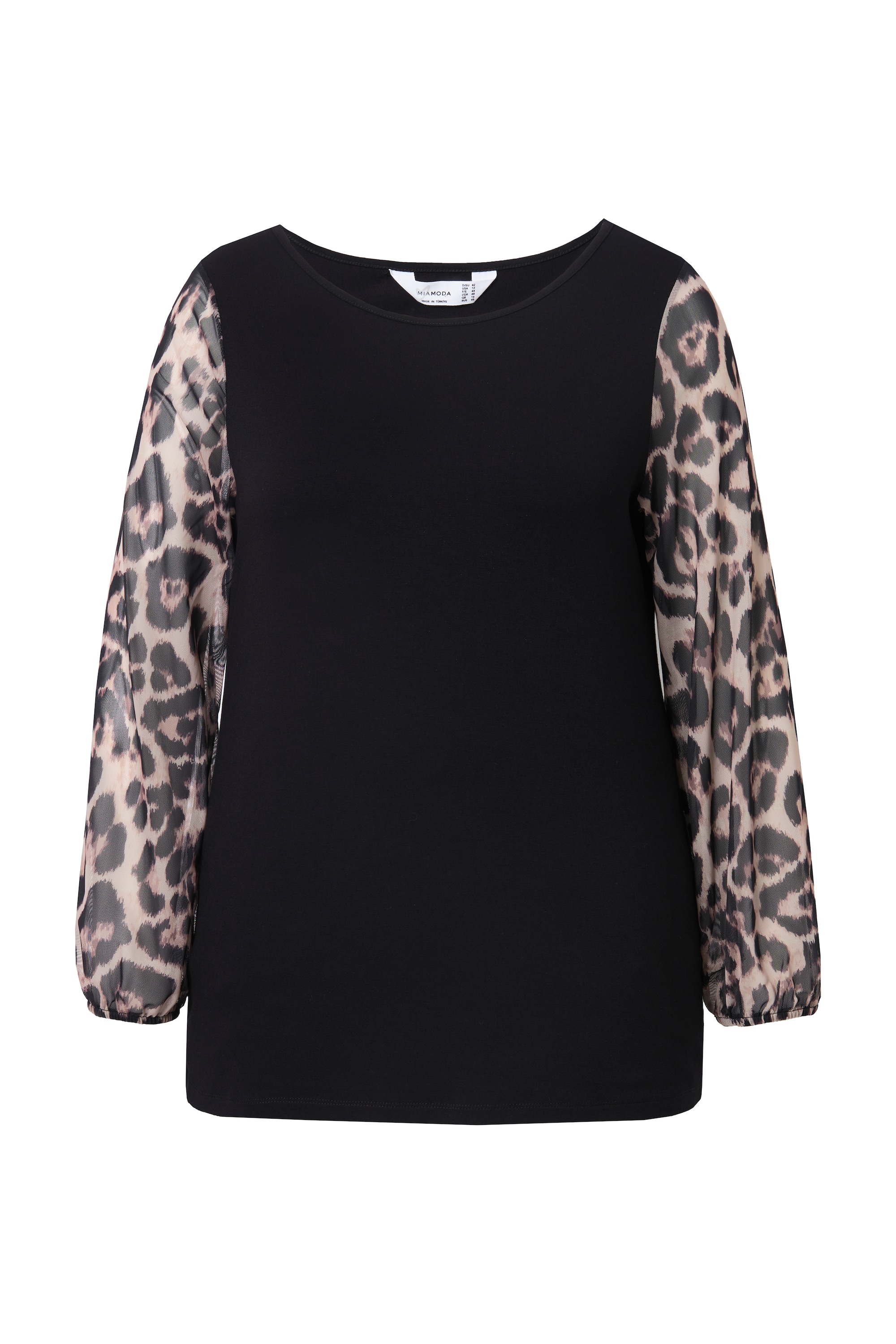 MIAMODA Damen große Größen T Shirt Classic Fit weiter Mesh Langarm 835161