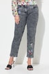 Loosefit jeans with floral embroidery and 5 pockets