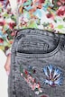 Loosefit jeans with floral embroidery and 5 pockets