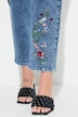 Jeans, Loose Fit, Blumen-Stickerei, 5-Pocket
