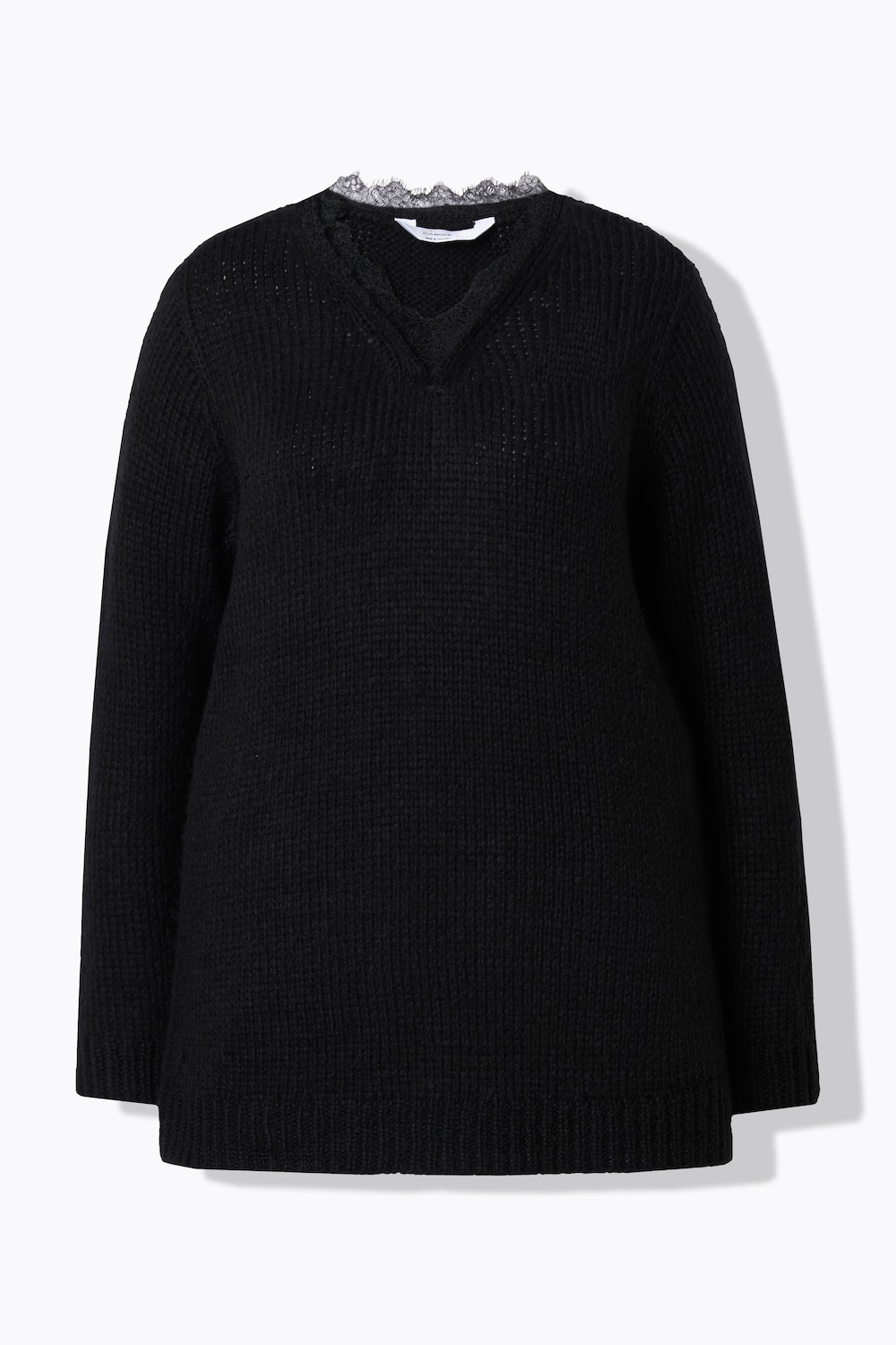 Stora storlekar Tröja, Dam, svart, storlek: 50/52, Syntetfibrer, Mia Moda