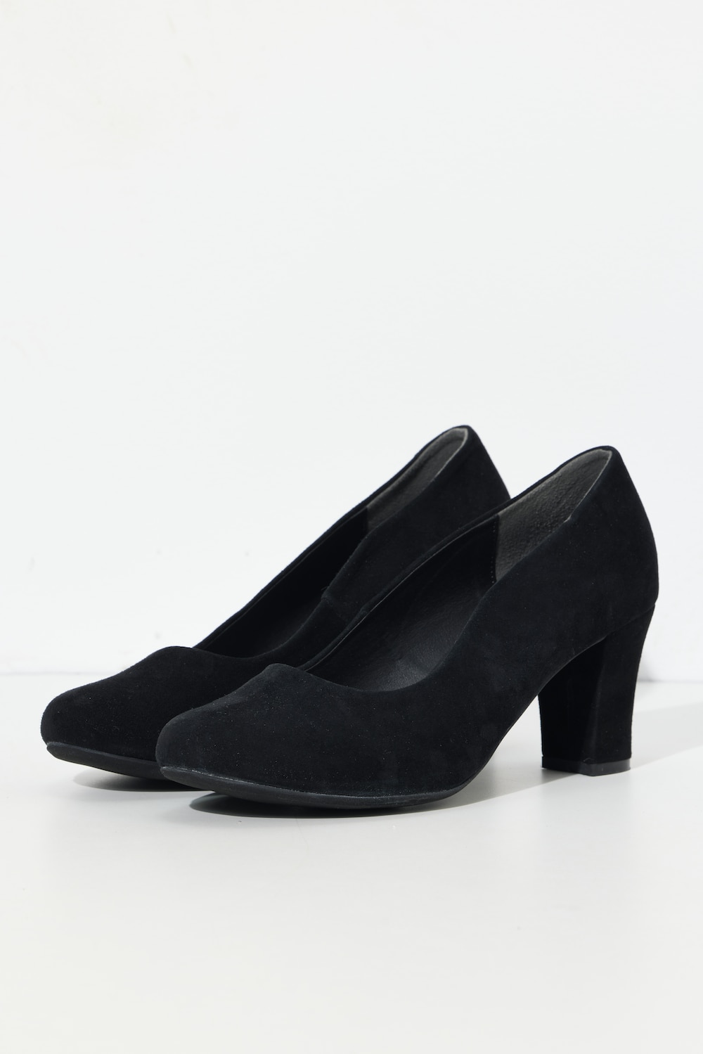 Veloursleder-Pumps, Damen, schwarz, Größe: 39, Leder, Ulla Popken