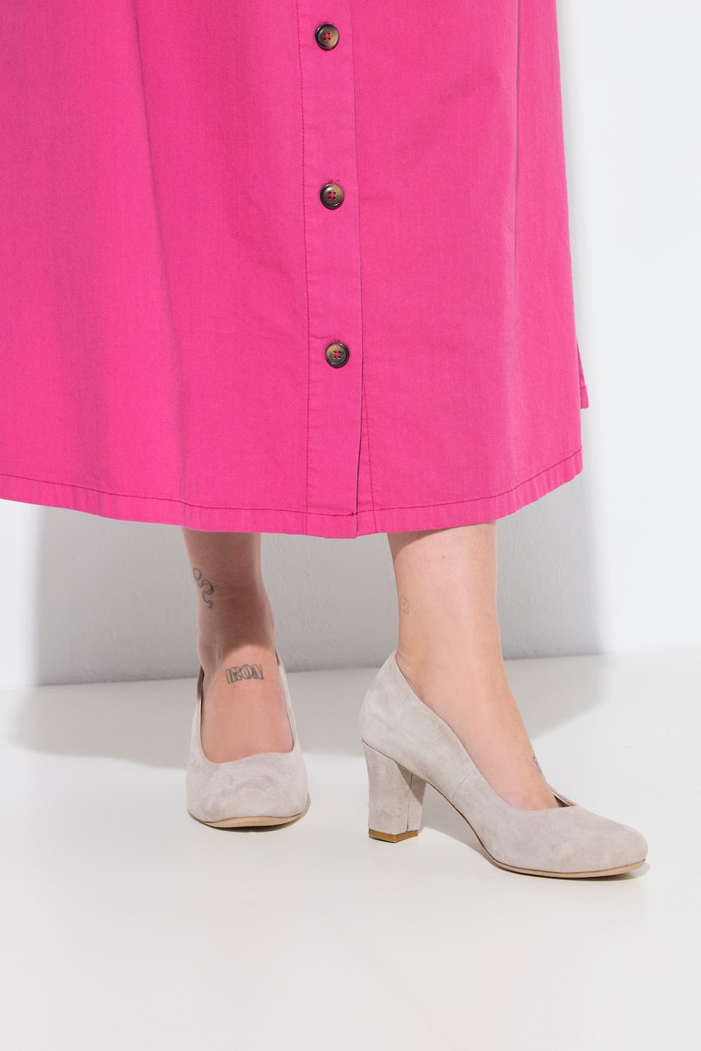 Veloursleder-Pumps, Damen, braun, Größe: 40, Leder, Ulla Popken