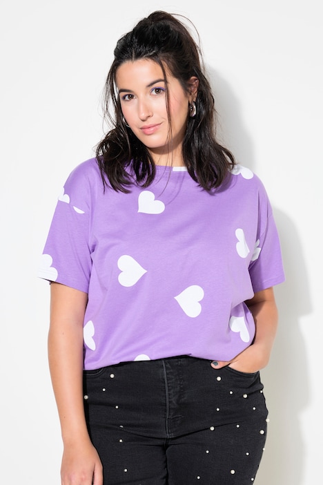 Heart Print Short Sleeve Tee