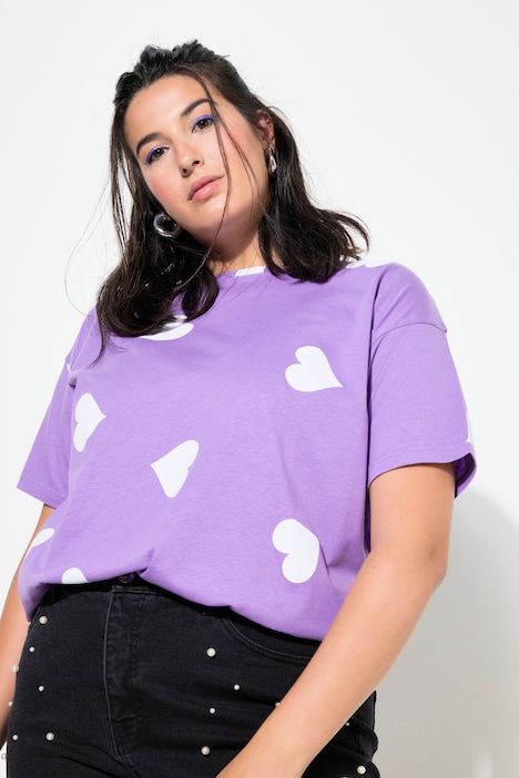 Heart Print Short Sleeve Tee