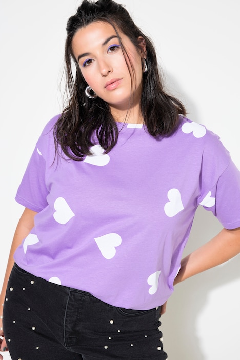 Heart Print Short Sleeve Tee