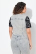 Gilet en jean stretch. Encolure V. Base en pointes