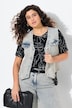 Gilet en jean stretch. Encolure V. Base en pointes