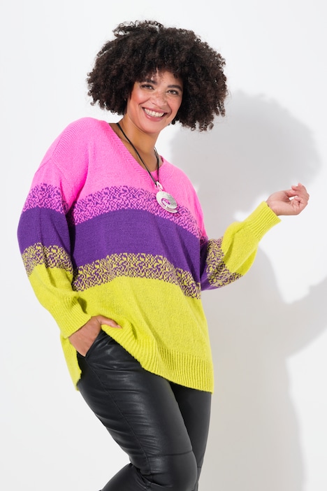 Color block sweater plus size hotsell