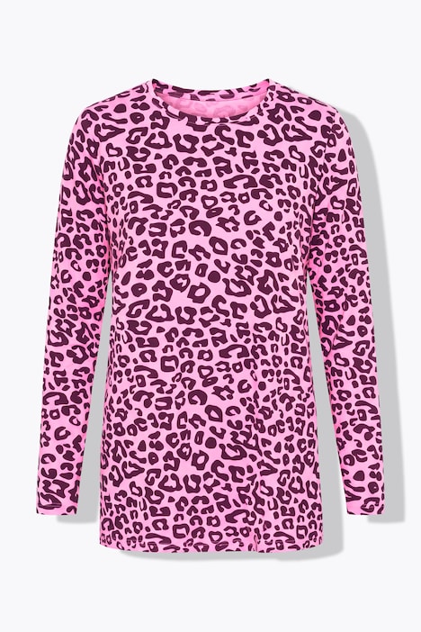 Longsleeve, Classic Shape, Leo-Print
