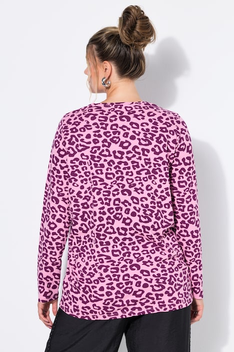 Longsleeve, Classic Shape, Leo-Print