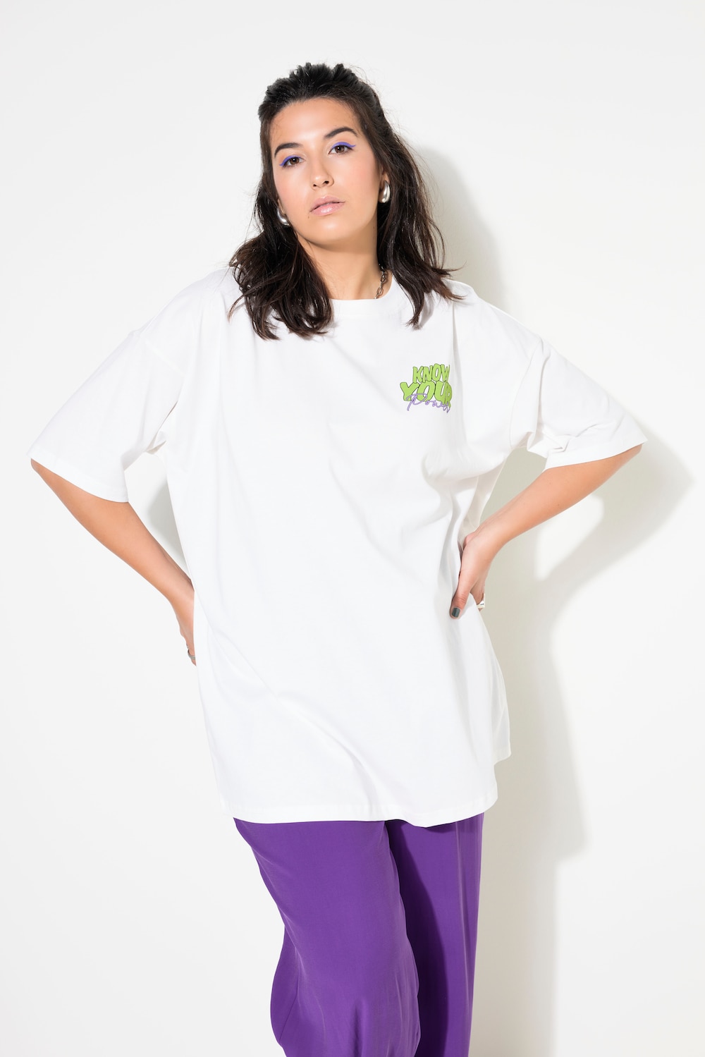 Große Größen T-Shirt, Damen, beige, Größe: 46/48, Baumwolle, Studio Untold