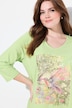 Shirt, natuurmotief, A-lijn, V-hals, 3/4-mouwen
