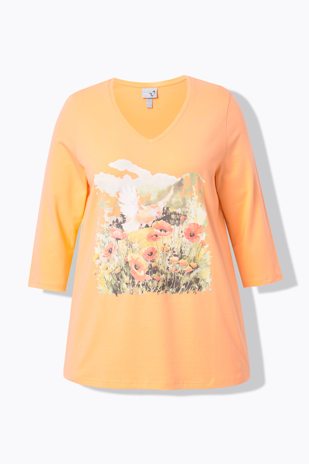 Stora storlekar T-shirt, Dam, orange, storlek: 46/48, Bomull, Ulla Popken