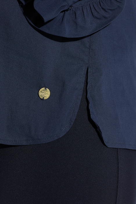 Bluse, Kelchkragen, Langarm, Rüschen-Manschetten