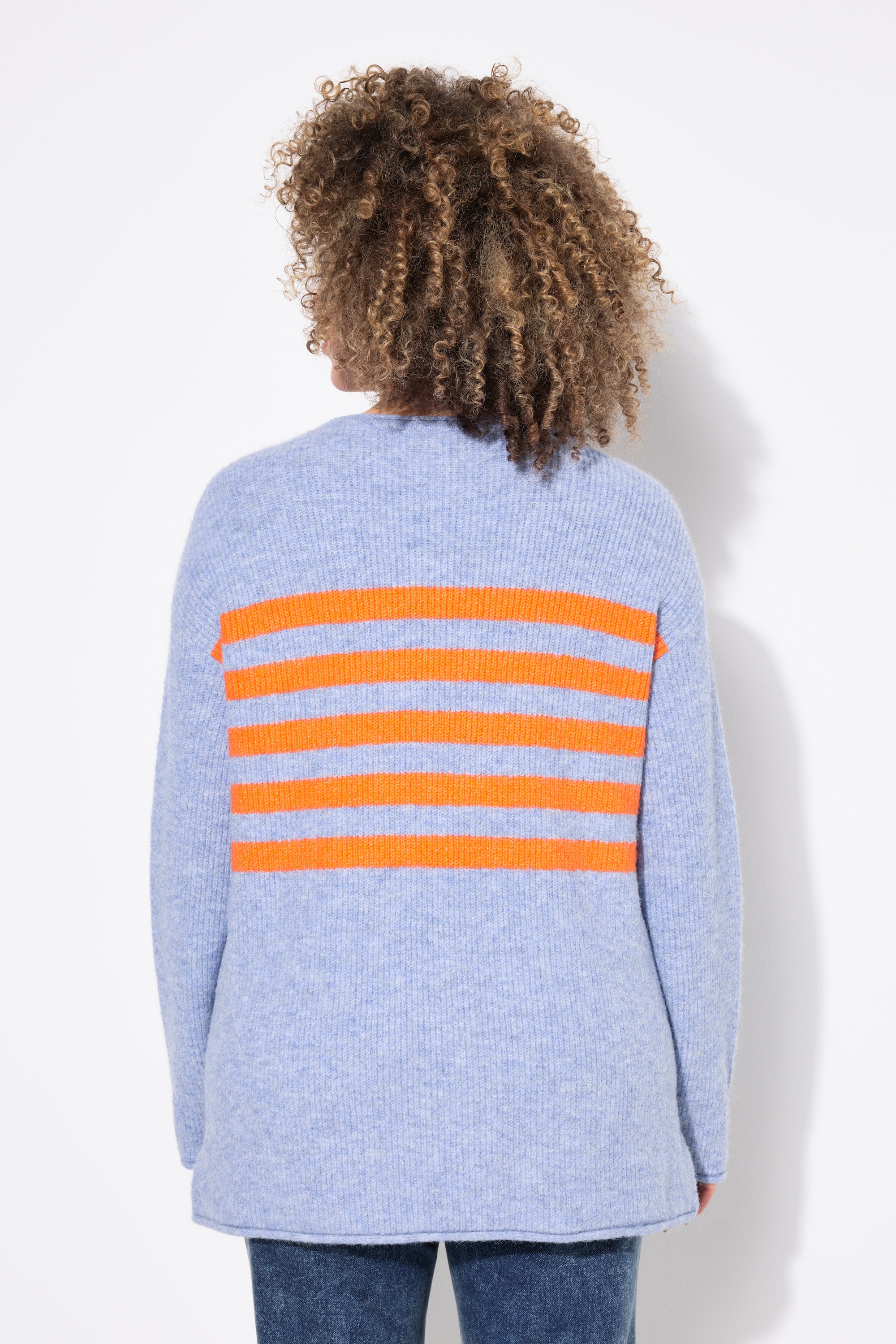 Ulla Popken Damen große Größen Pullover Ringel Rundhals Langarm