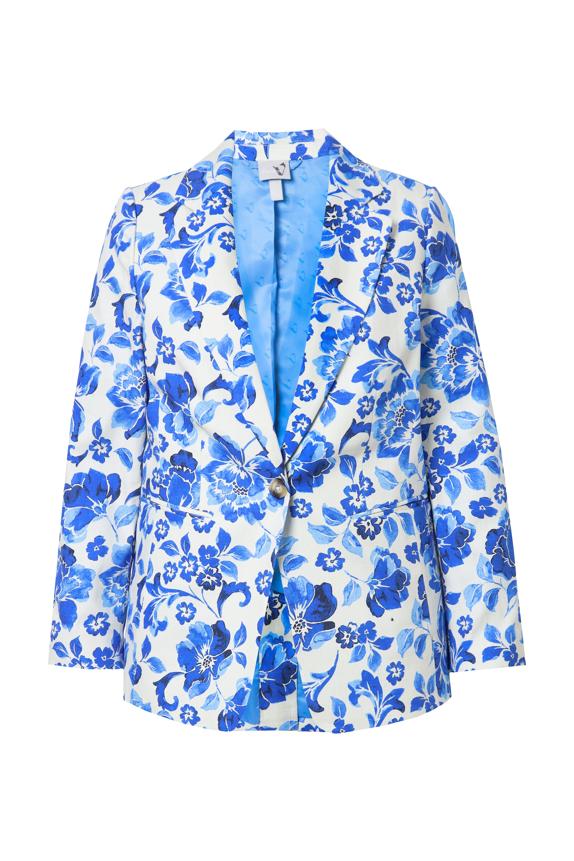 Ulla Popken Damen große Größen Blazer Blütenmuster Reverskragen