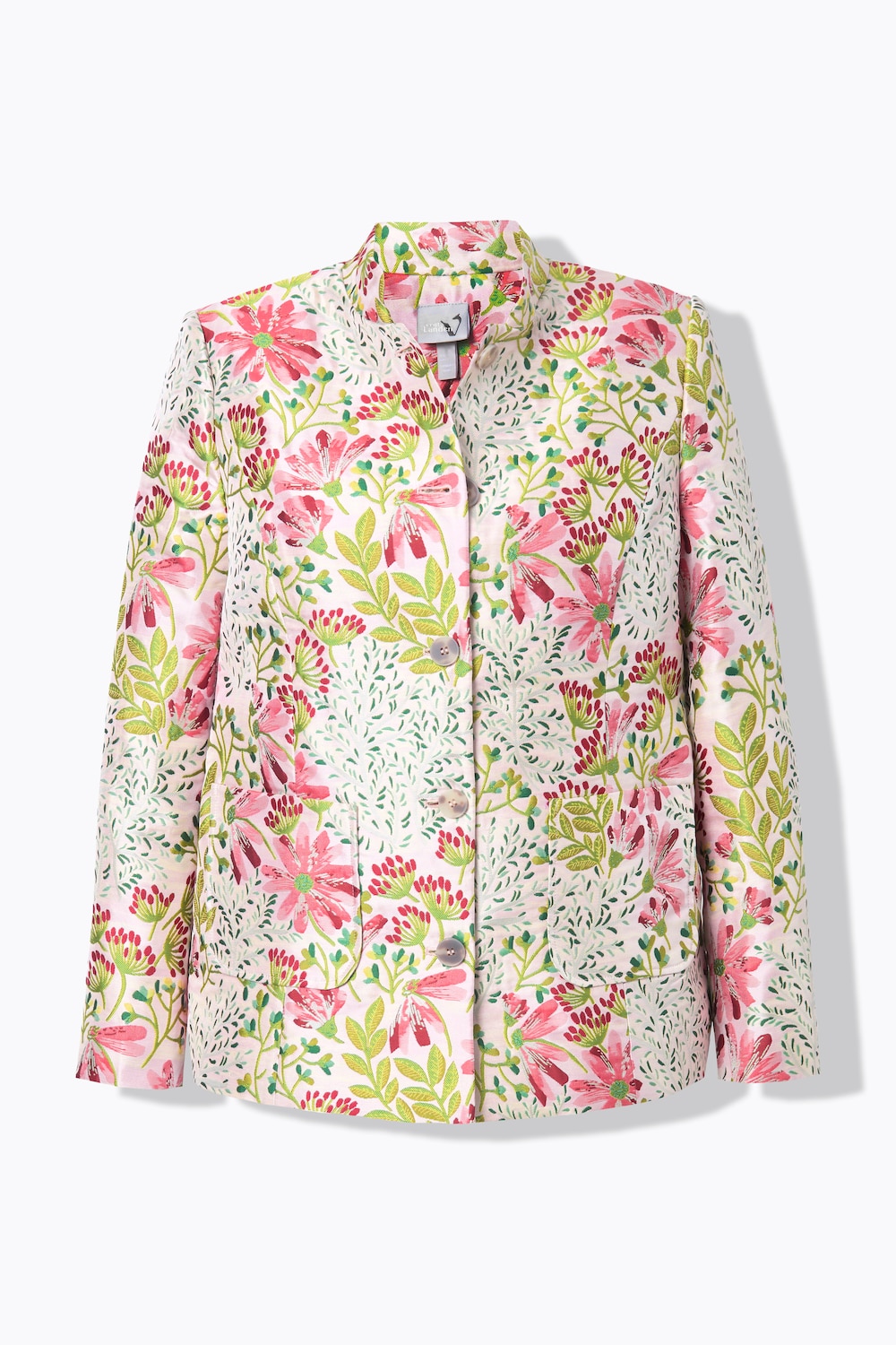 Stora storlekar Jacquard-jacka, Dam, orange, storlek: 60, Polyester, Ulla Popken