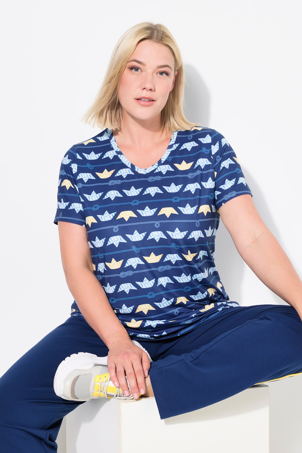 Große Größen Funktions-Shirt, Damen, blau, Größe: 42/44, Ulla Popken