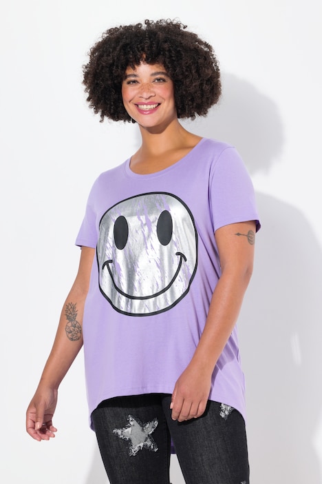 T-shirt, A-lijn, metallic smiley