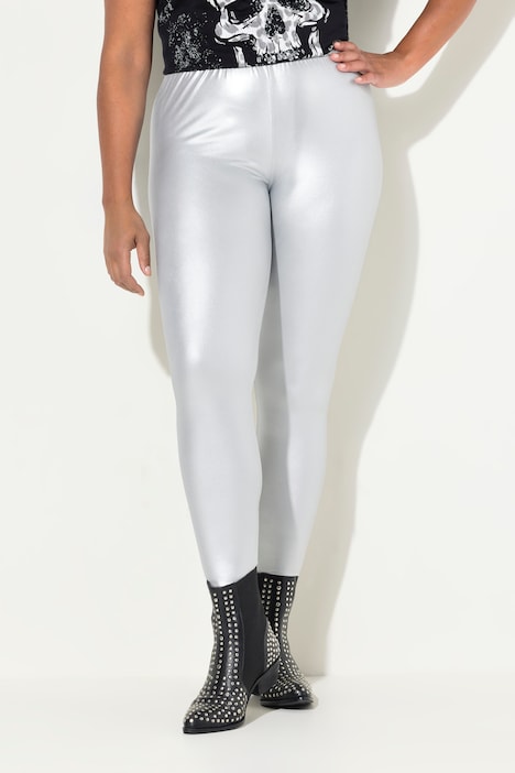 Leggings, Skinny Fit, silber Metallic