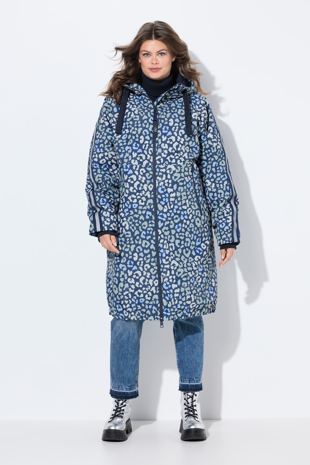 Große Größen Outdoormantel mit Funktion, Damen, blau, Größe: 48/50, Polyester, LAURASON