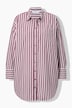 Skjortebluse, oversized, striber