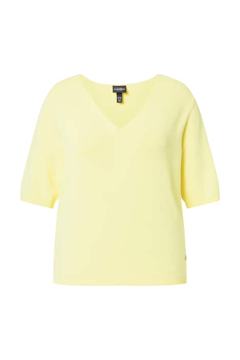 Svetr, elastický lem, výstřih do V, krátké rukávy